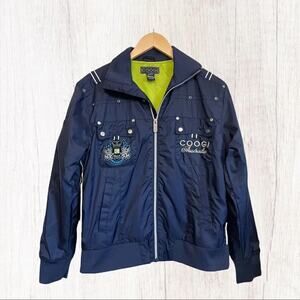 Coogi‎ Navy Nylon Bomber Jacket SZ S